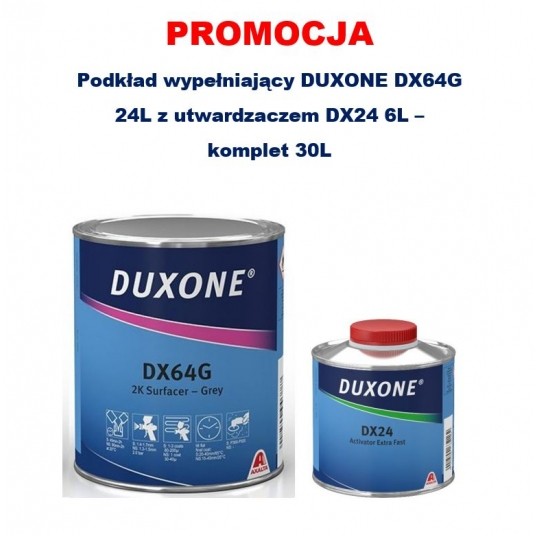 Podkład Duxone DX64G SZARY + utwardzacz DX24 24L + 6L -zdjęcie numer 1