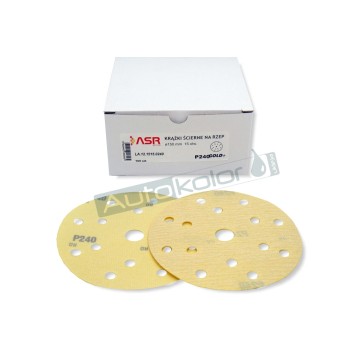 Krążek ścierny ASR GOLD na rzep 150mm/15otw. P240