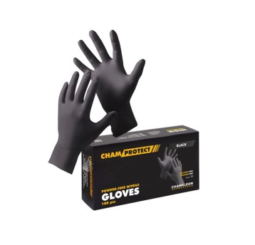 Rękawice nitrylowe czarne L (100 szt)