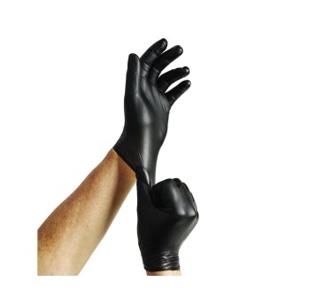 Rękawiczki winylowe bezpudrowe czarne L (100szt.)