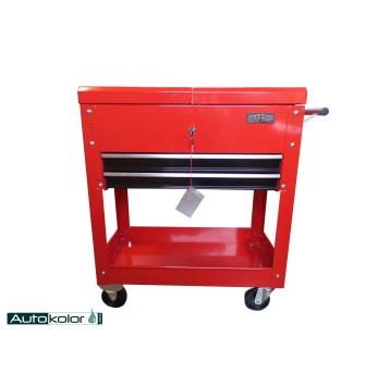 Wózek narzędziowy-pusty 2 szuflady czerwony